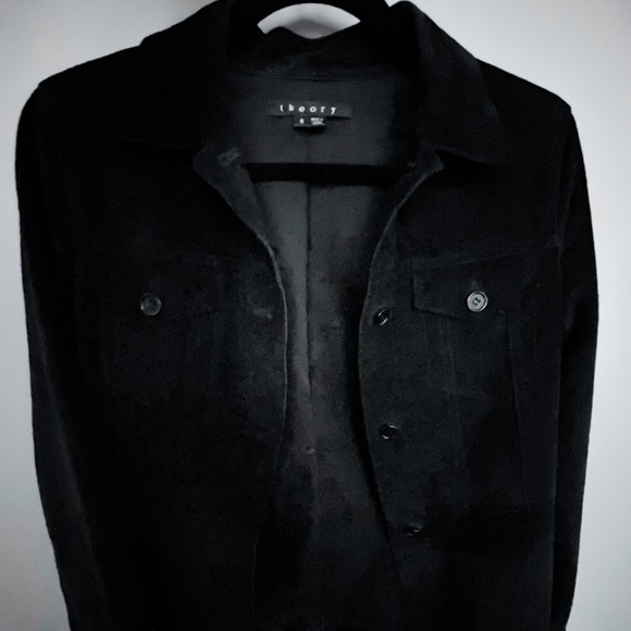 Size S - Black Genuine Suede Leather Jacket by Theory 🖤 - Picture 1 of 4